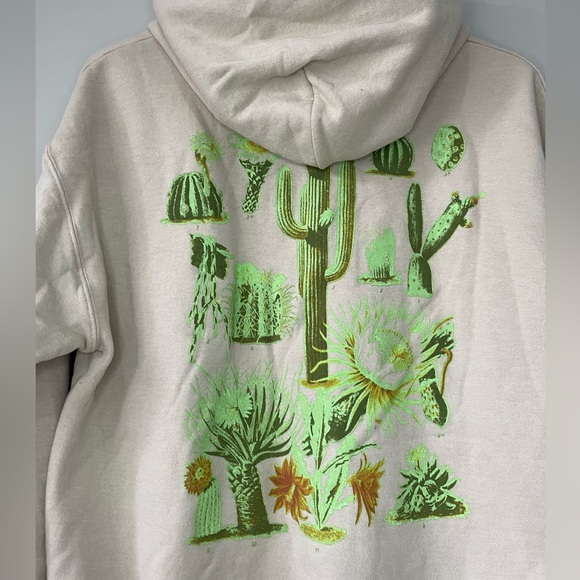 Bowery Supply co peace cactus graphic fleece lined hoodie sweatshirt medium - Picture 7 of 8
